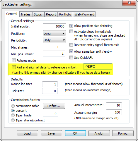 Pad And Align in Analysis window