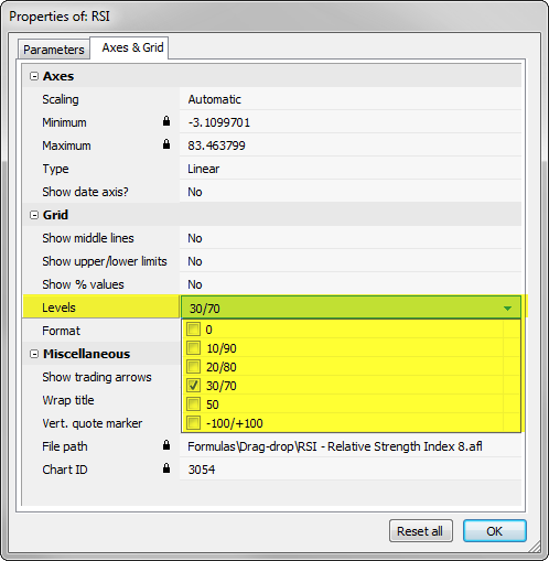 Grid settings