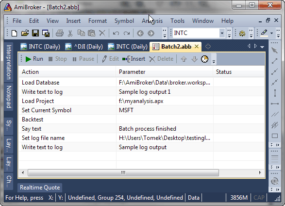 Using Batch Window