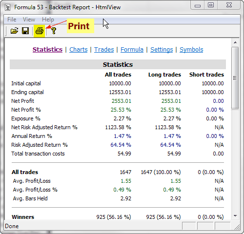 Report printing